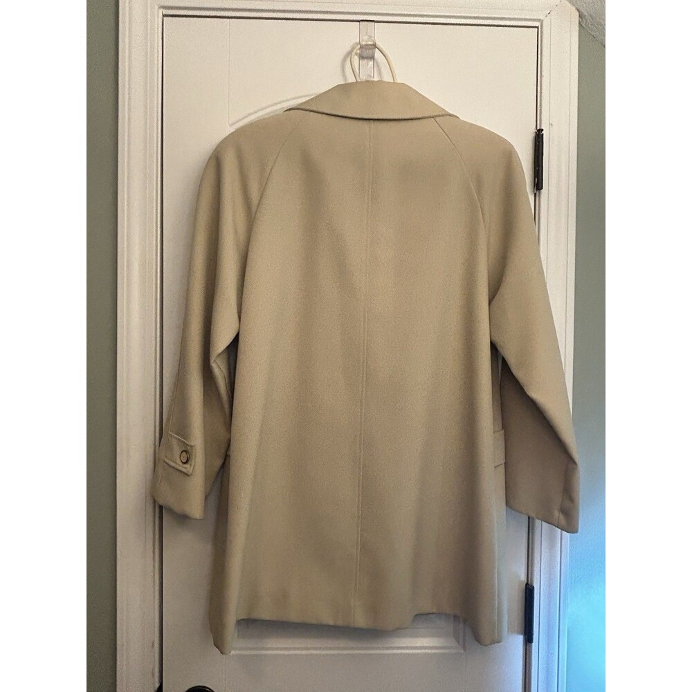 Vintage Beige Button Front Car Coat Women’s Classic Tailored Jacket With Pockets - Picture 16 of 16